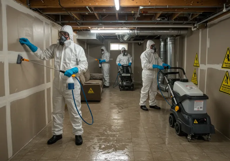 Basement Moisture Removal and Structural Drying process in Southwood Acres, CT